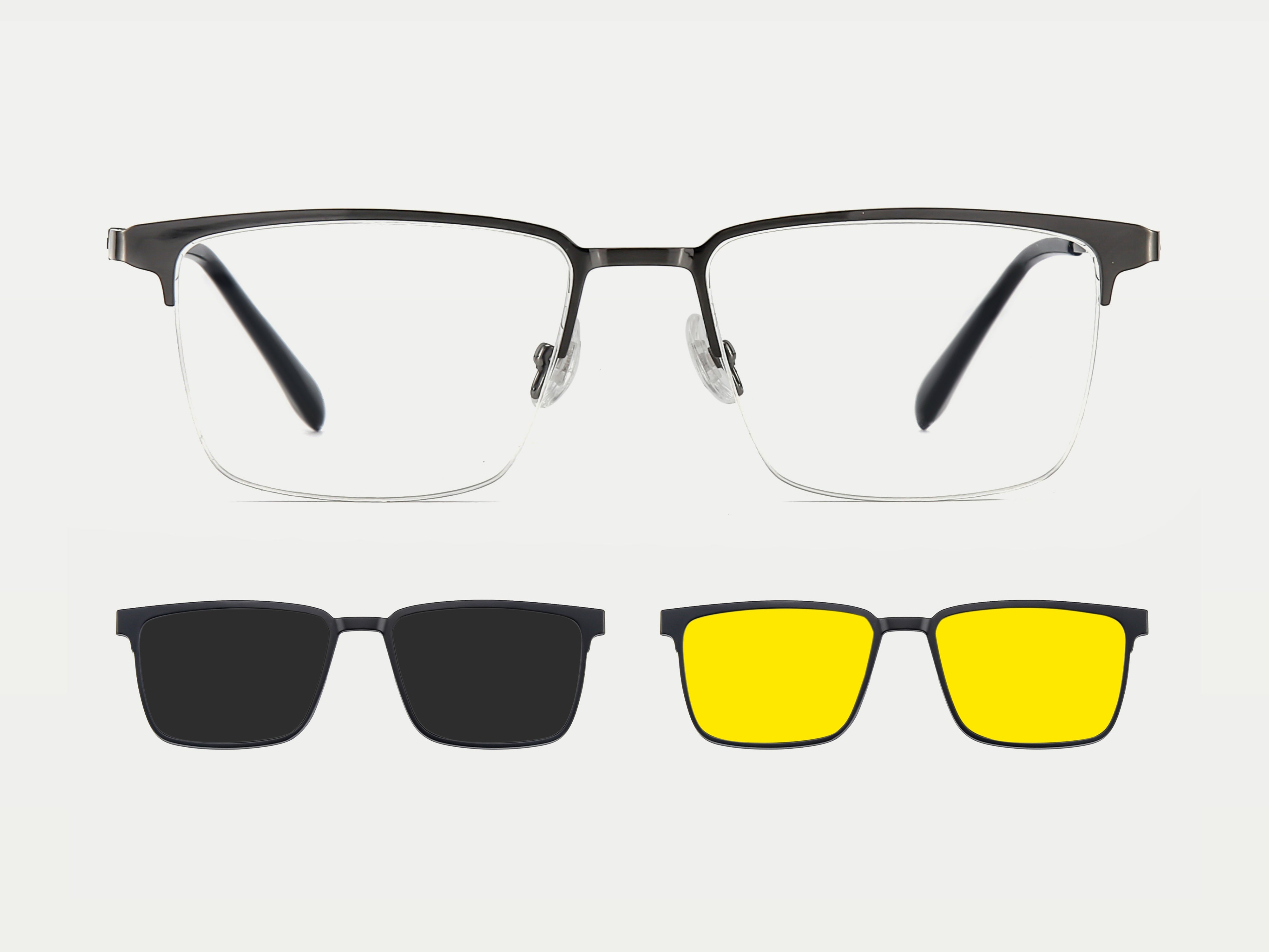 GLAY 3点セット ZanyLen New Gavin Magnetic Flip-up Clip-on Eyeglasses Sunglasses
