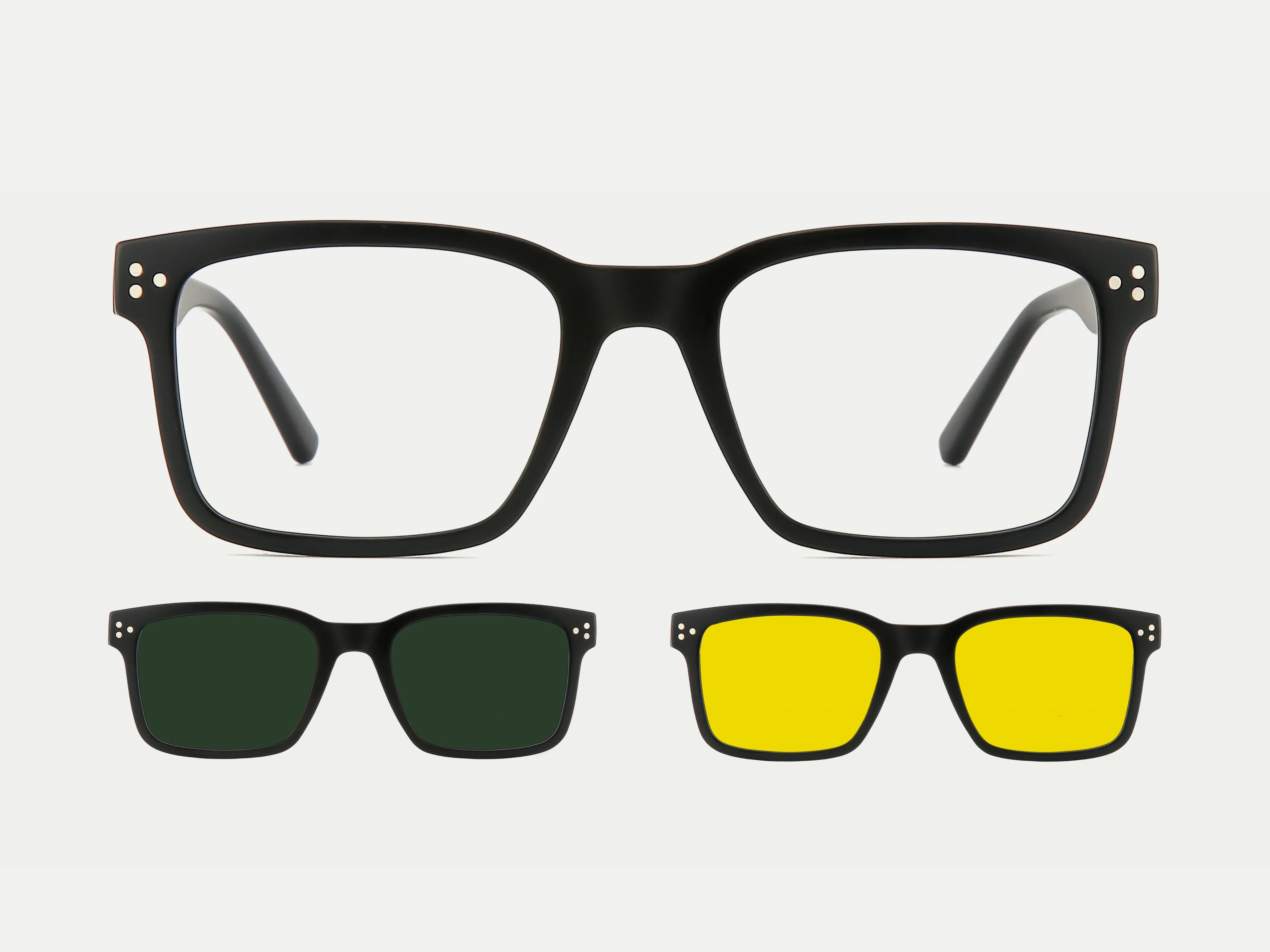 Joel TR90 Rectangle Stylish Magnetic Clip-on Eyeglasses