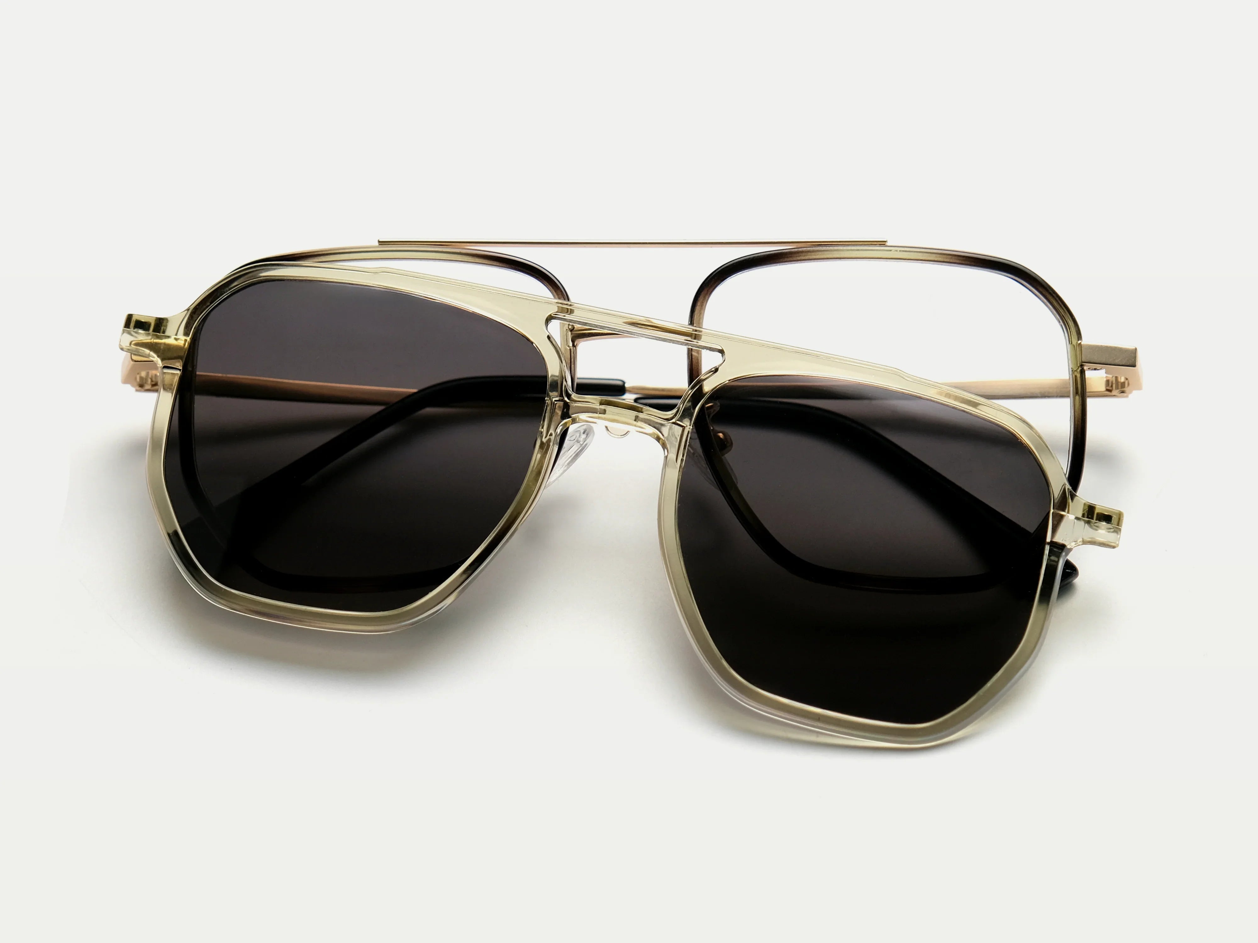 Patrick TR90 Metal Aviator Magnetic Clip-on Eyeglasses Sunglasses