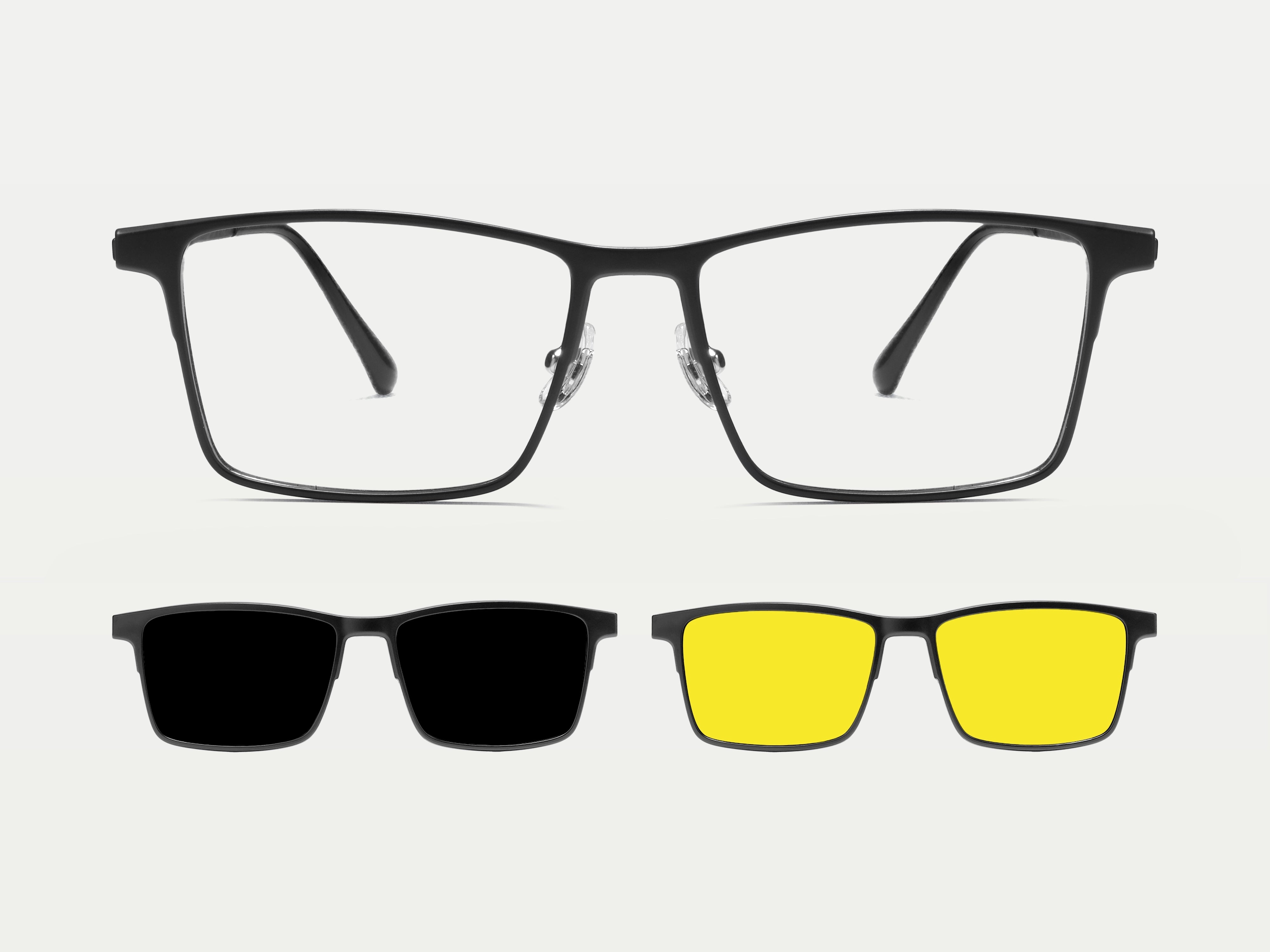 Terrance Men's Flexible Rectangle Titanium Magnetic Clip-on