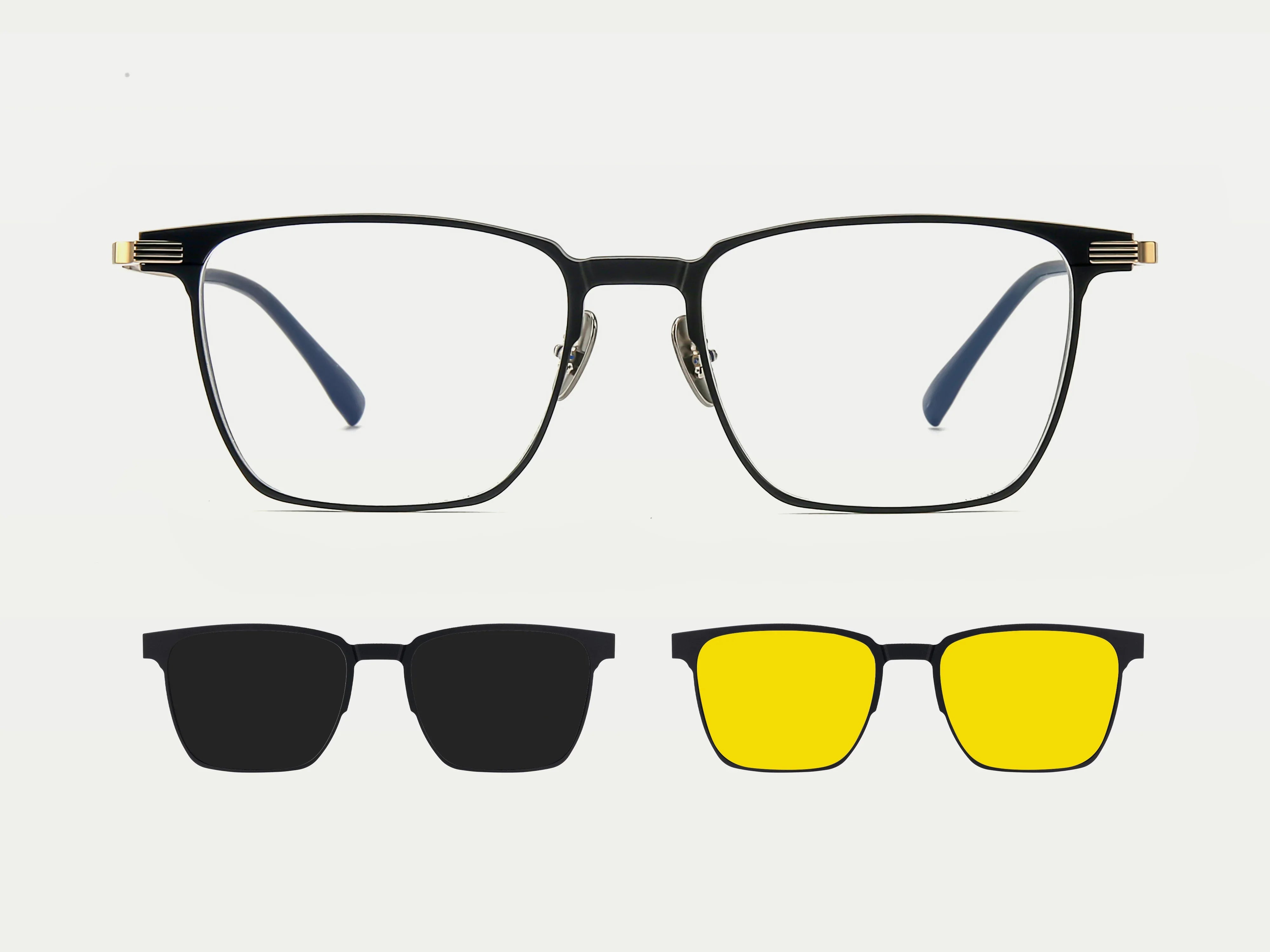 ゆうメダルサンド ZanyLen New Arrival Men Magnetic Clip on Sunglasses Rectangle