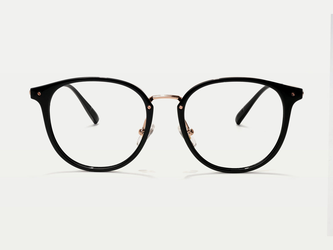 Michelle | Chic-Vintage Round Oversized Titanium Eyeglasses