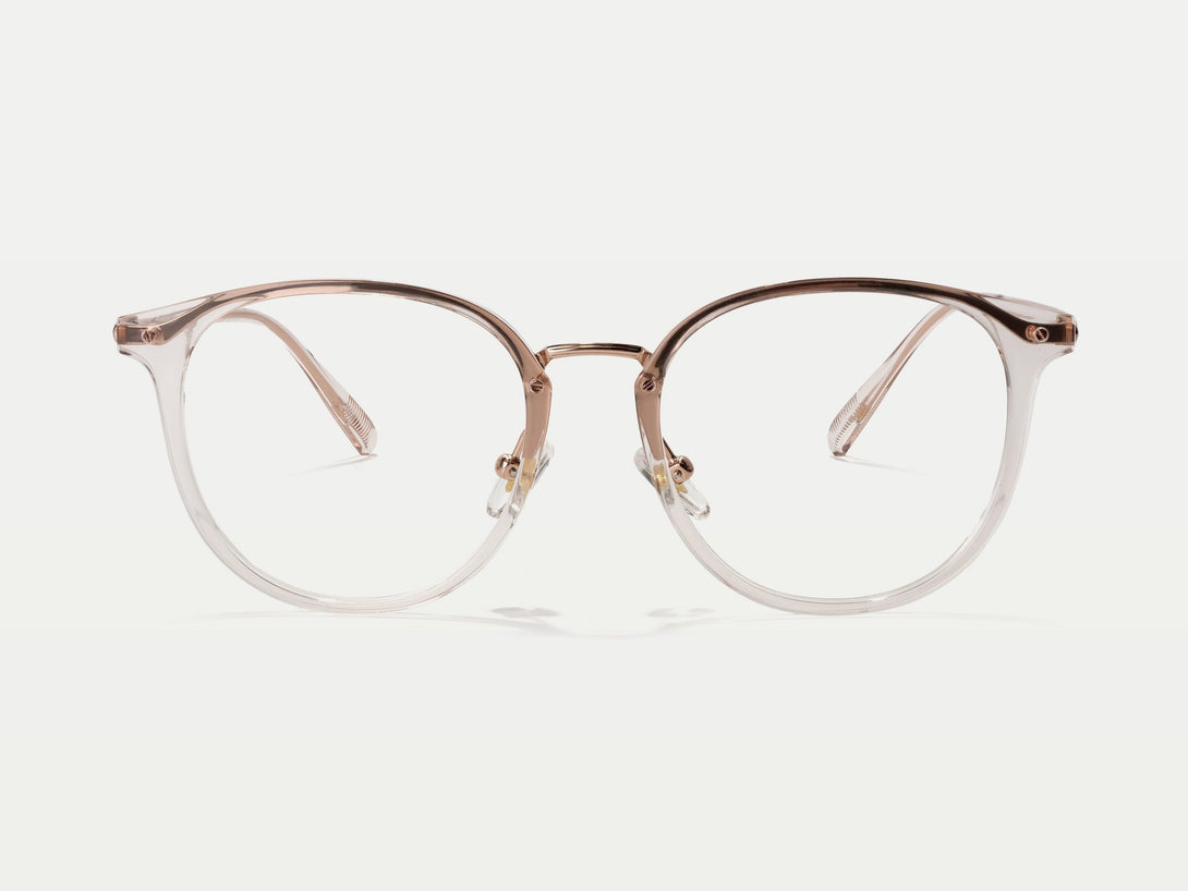 Michelle | Chic-Vintage Round Oversized Titanium Eyeglasses