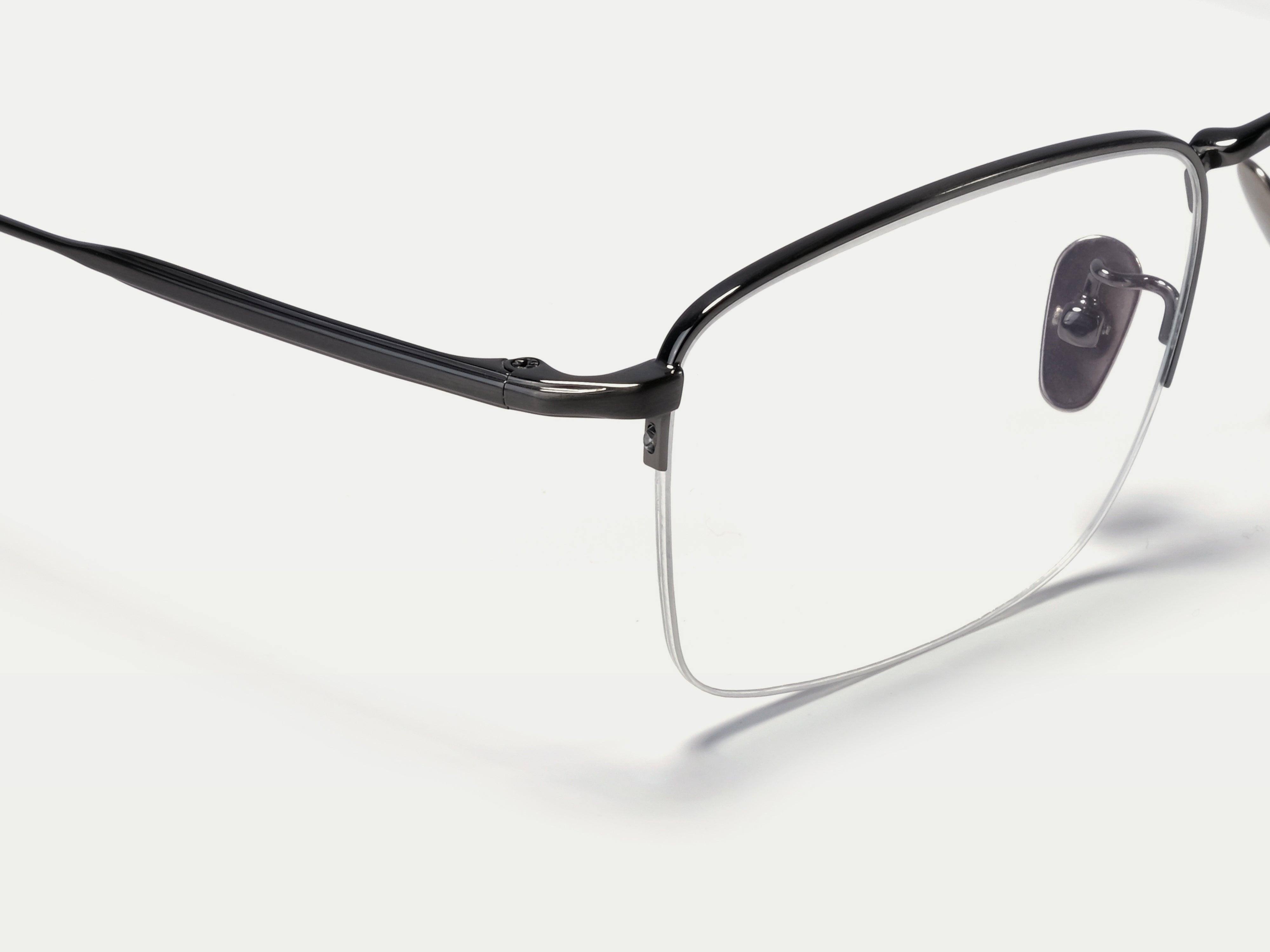 Men's Classical Medium Semi-rimless Rectangular Titanium