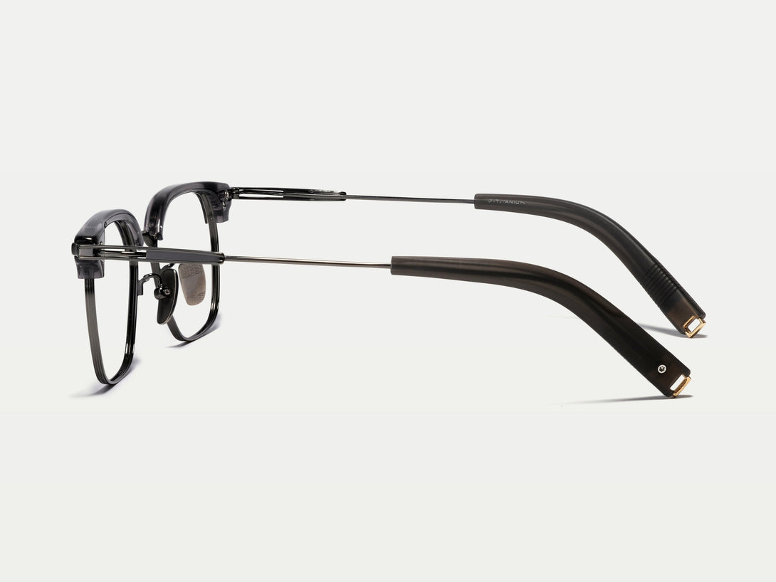 Santino | Retro Acetate Browline Titanium Eyeglasses | ZanyLen 2025 New Arrival