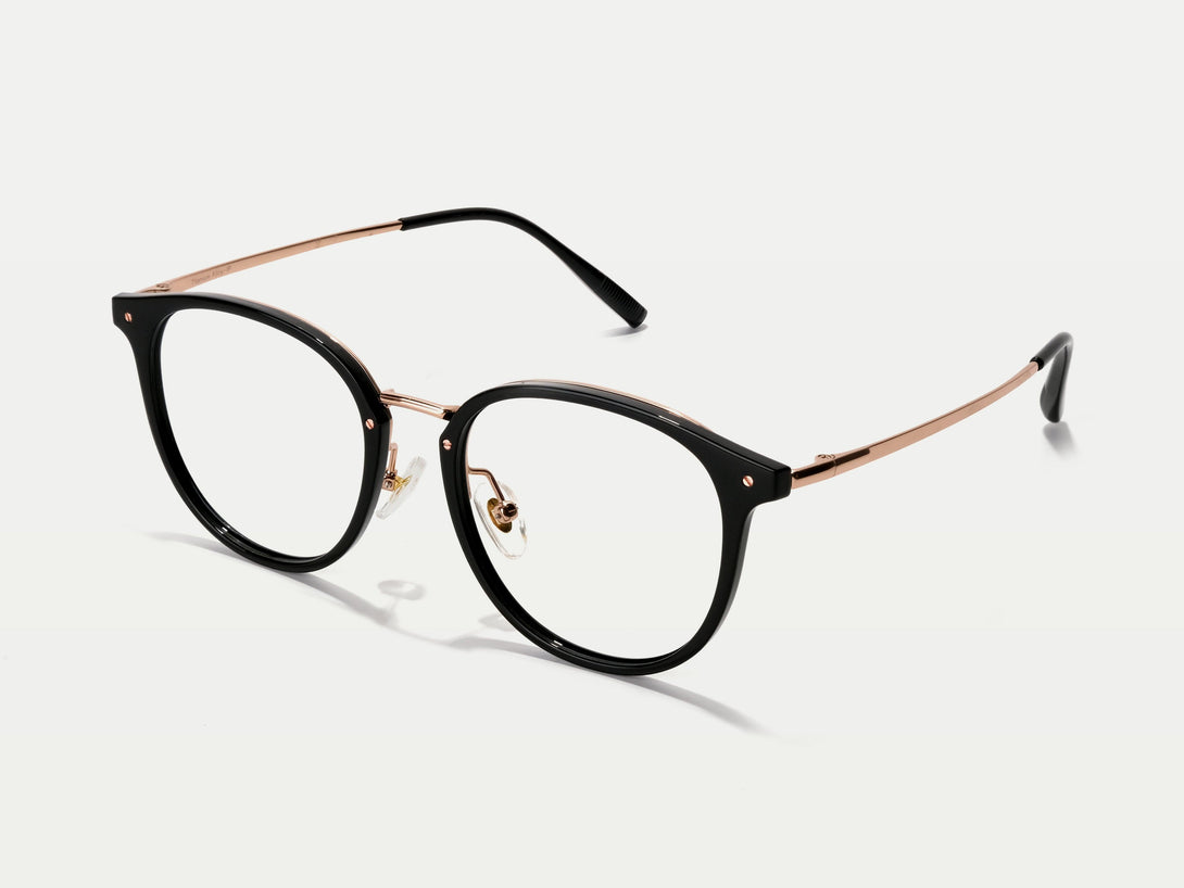 Michelle | Chic-Vintage Round Oversized Titanium Eyeglasses