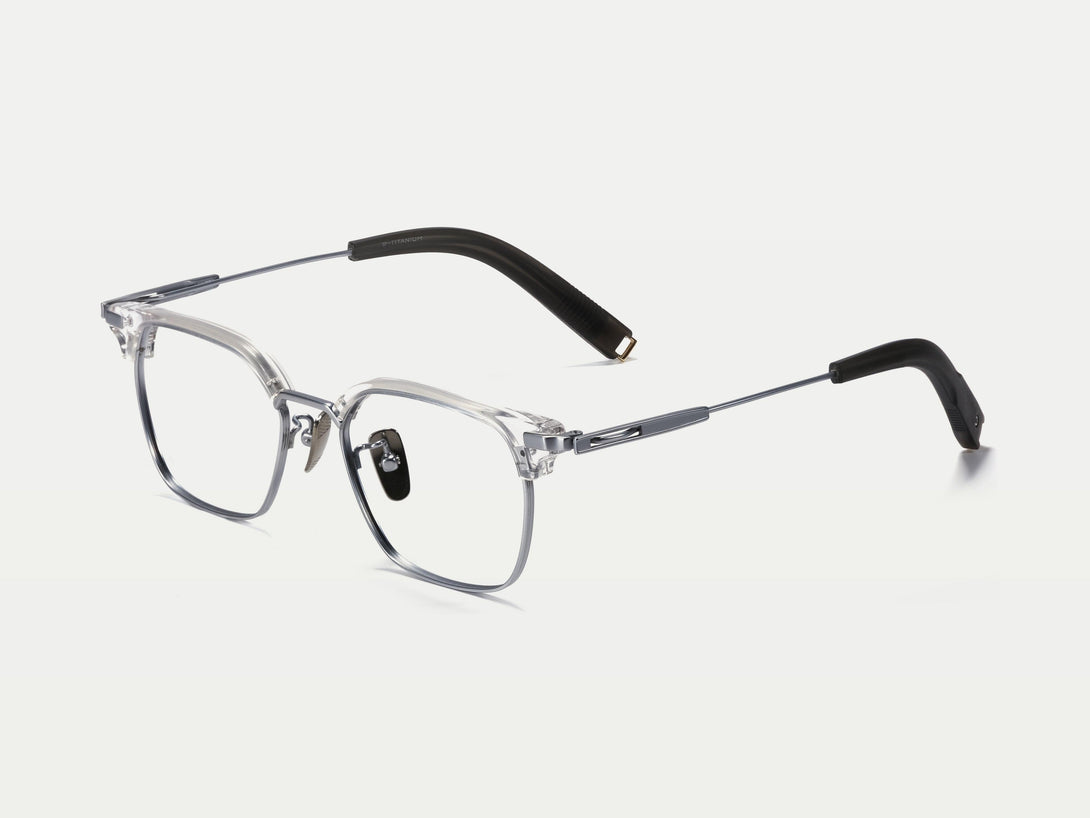 Santino | Retro Acetate Browline Titanium Eyeglasses | ZanyLen 2024 New Arrival