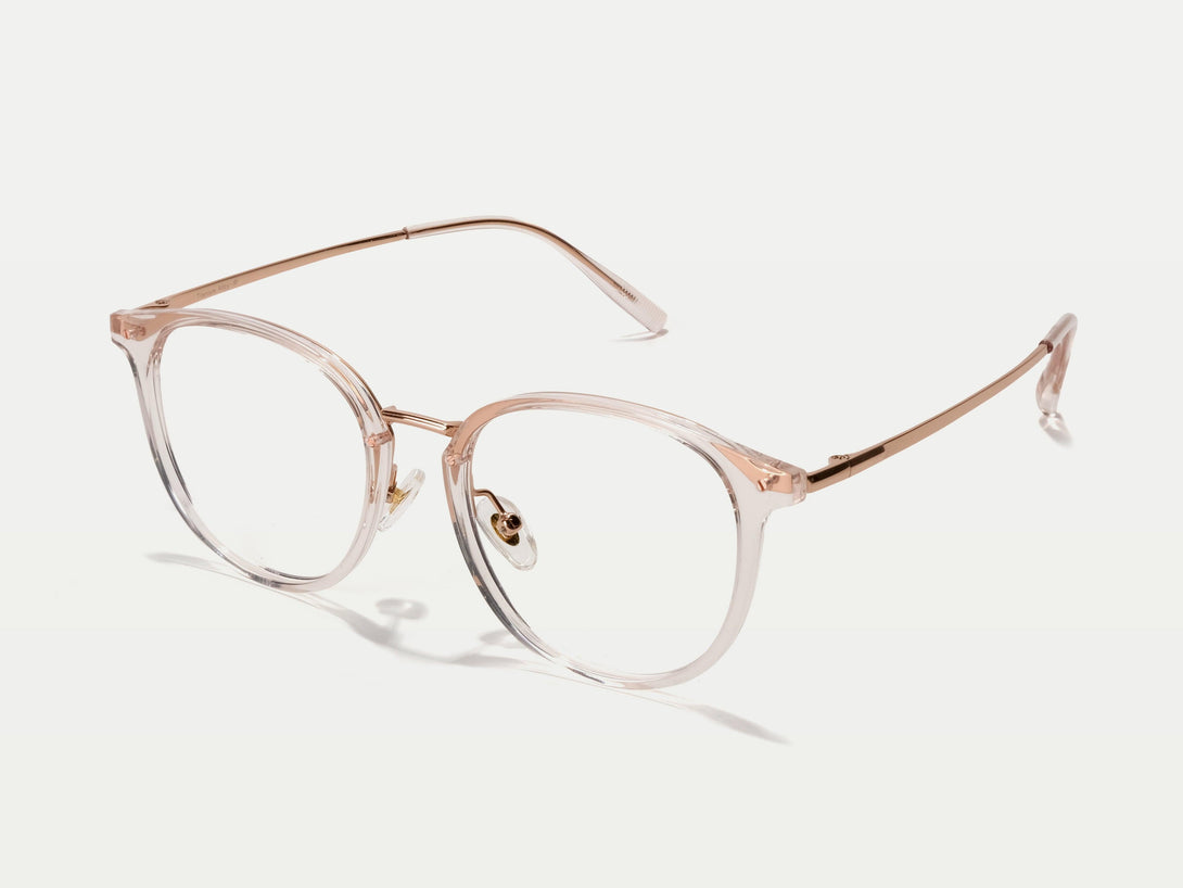 Michelle | Chic-Vintage Round Oversized Titanium Eyeglasses