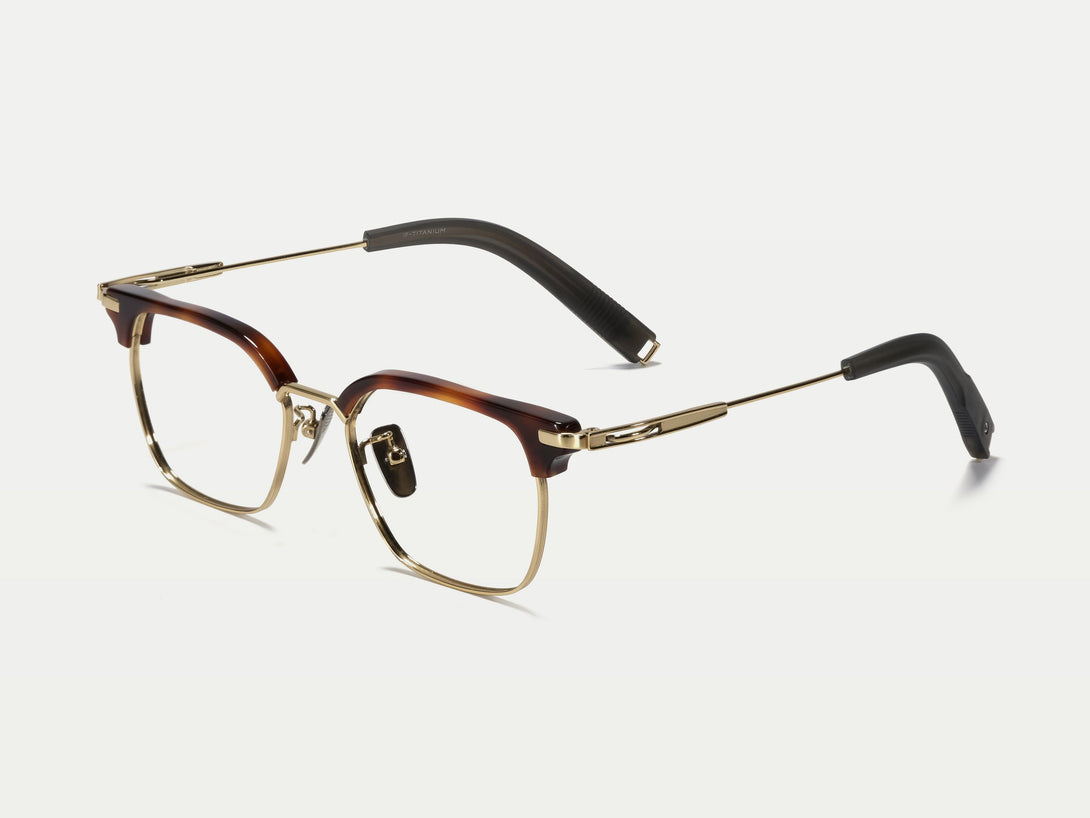 Santino | Retro Acetate Browline Titanium Eyeglasses | ZanyLen 2024 New Arrival