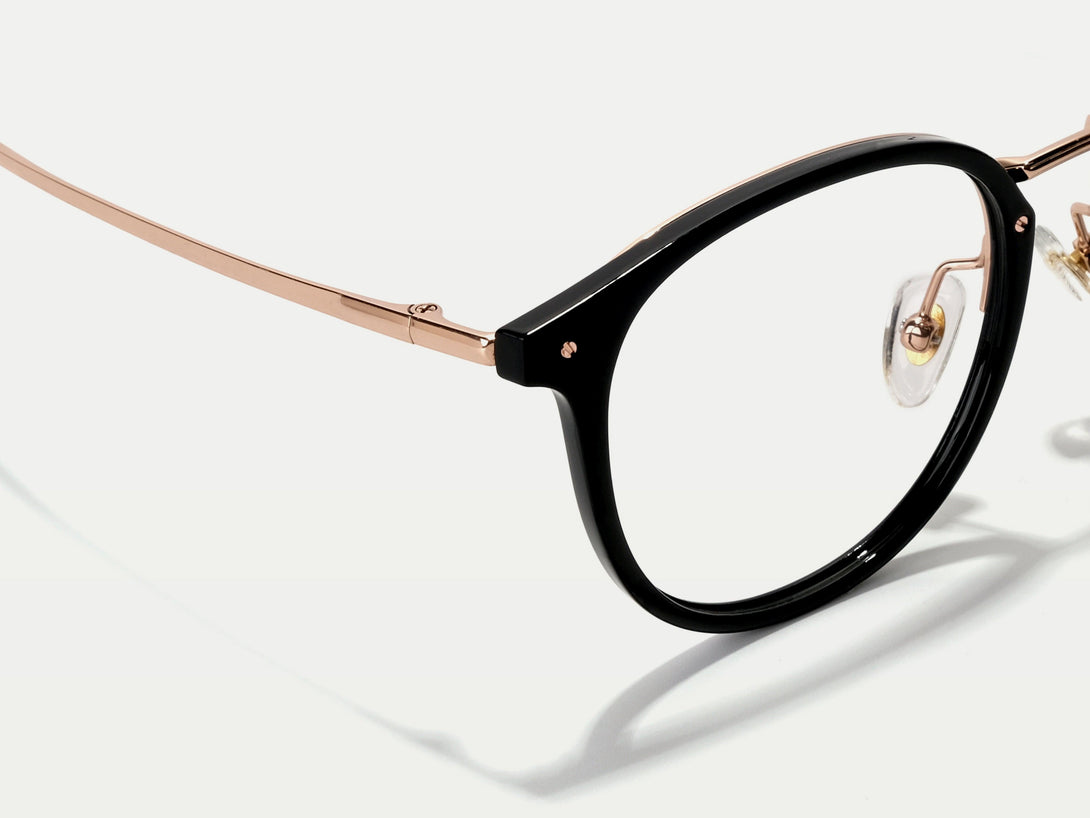 Michelle | Chic-Vintage Round Oversized Titanium Eyeglasses