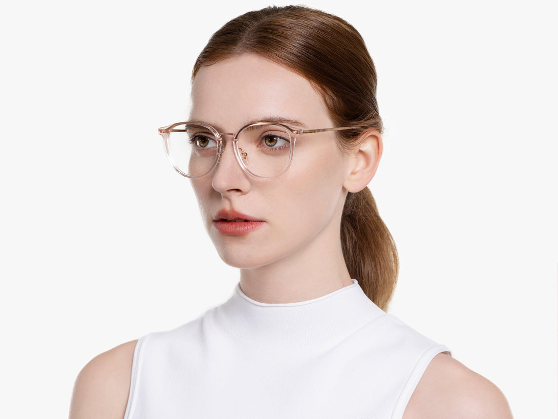 Michelle | Chic-Vintage Round Oversized Titanium Eyeglasses