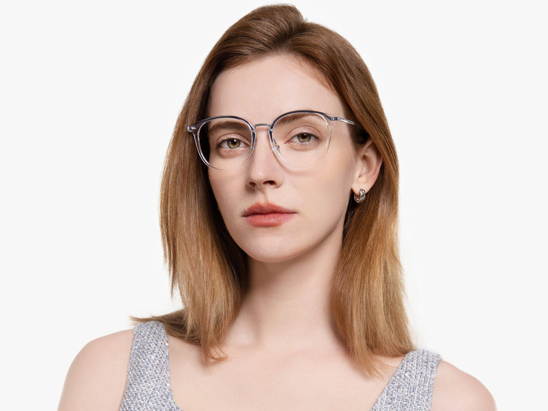 Michelle | Chic-Vintage Round Oversized Titanium Eyeglasses