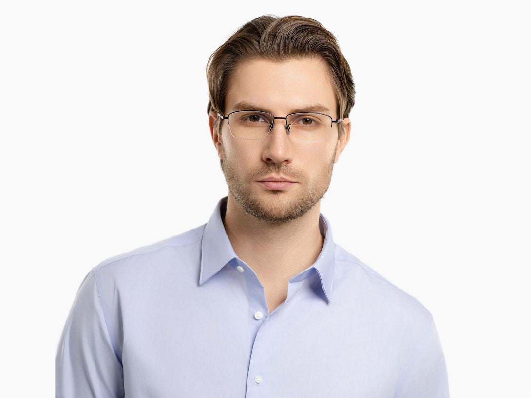 Bill | Semi-rimless Classic Titanium Glasses | ZanyLen 2024 New Arrival