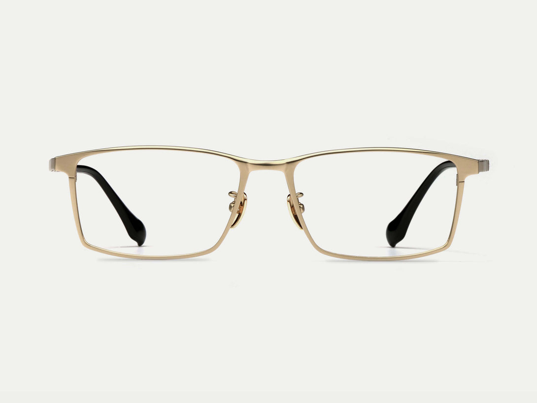 Rectangular Full Rim Men's Classical Full-rim Large Rectangular Titanium Eyeglasses – ZANYLEN