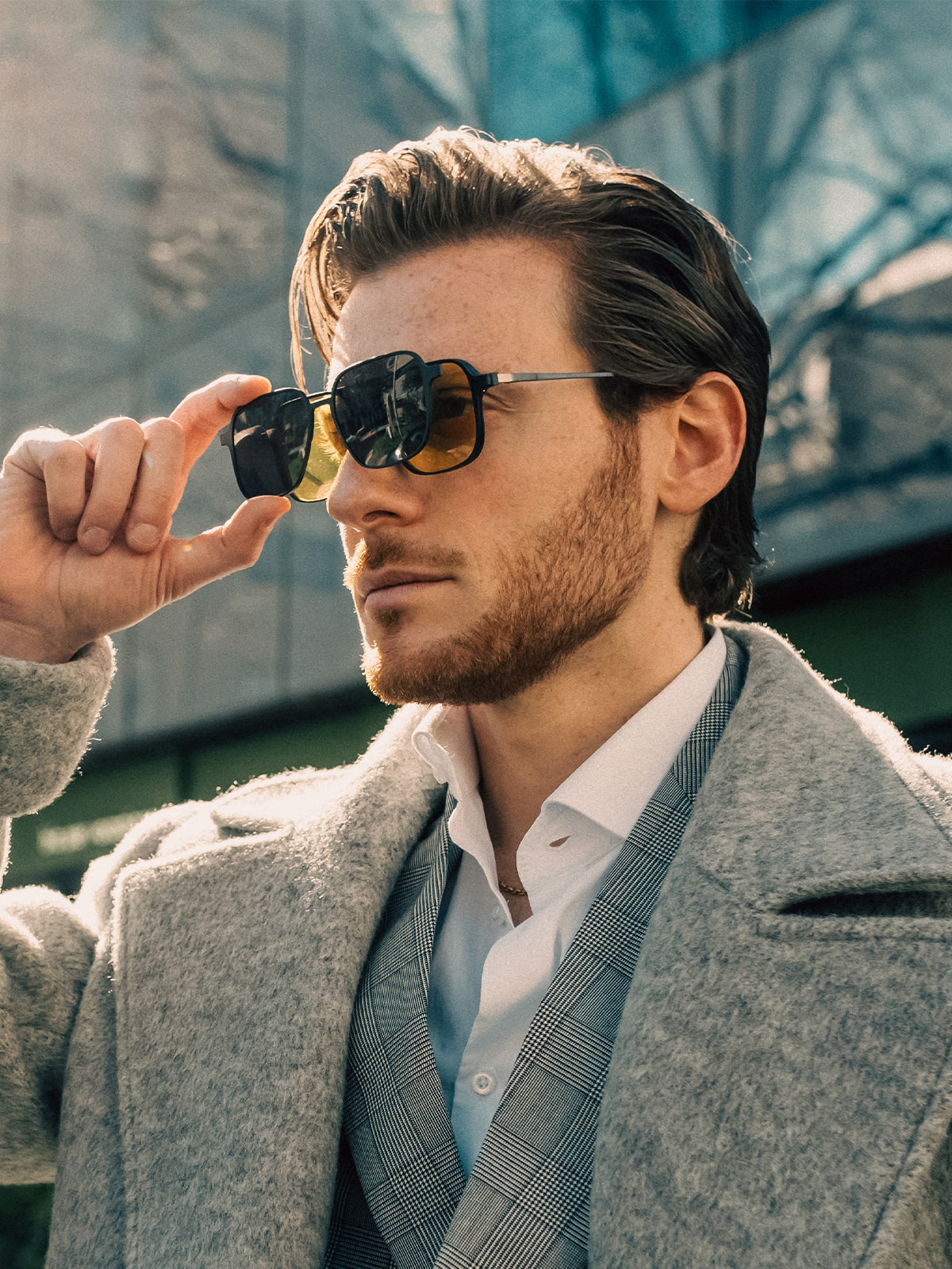 Zanylen Arnold Aviator Titanium Clip-on Sunglasses Prescription