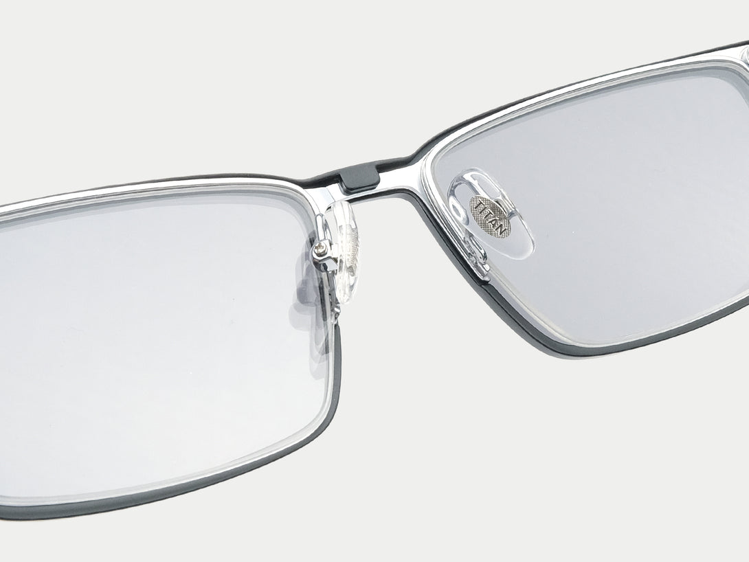 Boris | Semi-rimless Titanium Magnetic Clip-on Eyeglasses Sunglasses