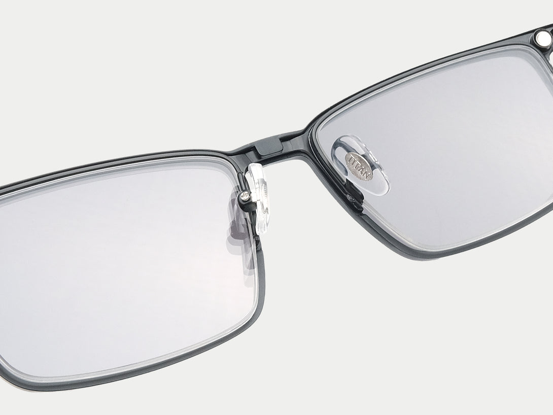 Boris | Semi-rimless Titanium Magnetic Clip-on Eyeglasses Sunglasses