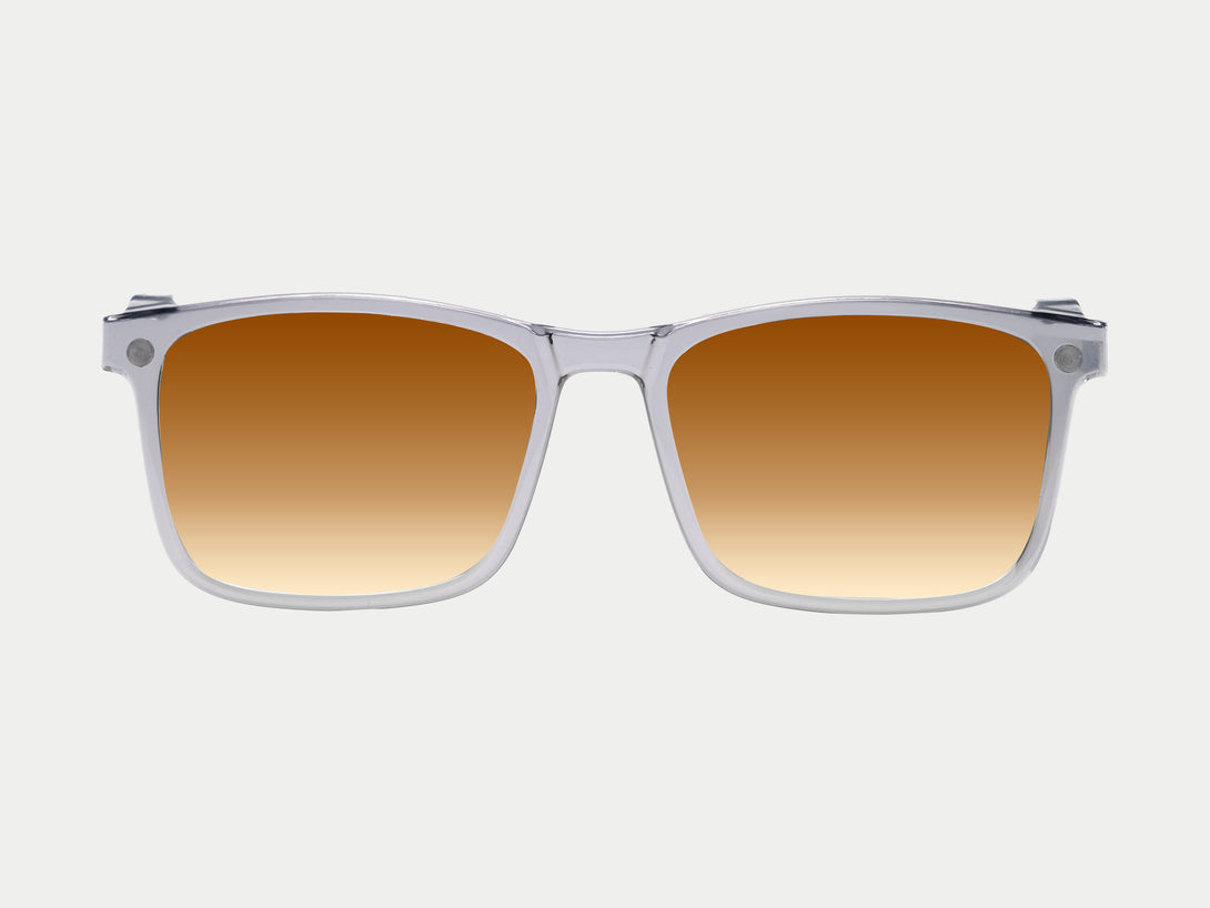 Brown Magnetic Clip-on | Gray Frame