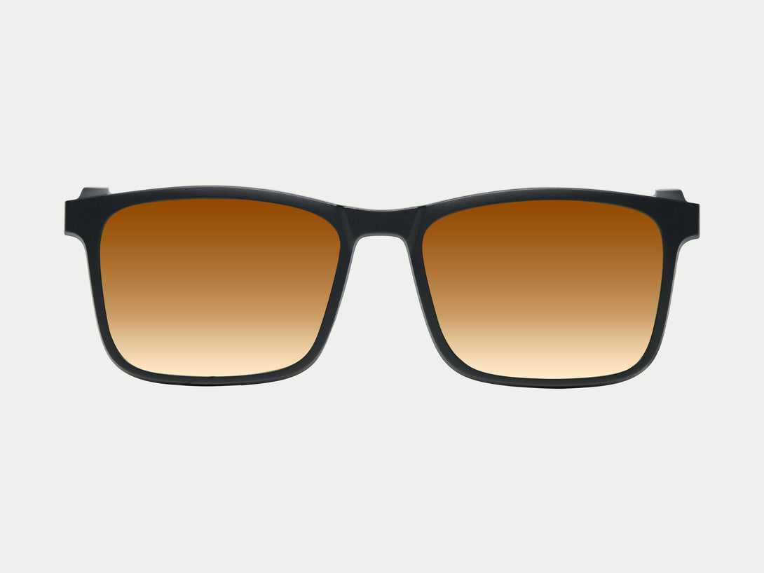 Brown Magnetic Clip-on | Black Frame