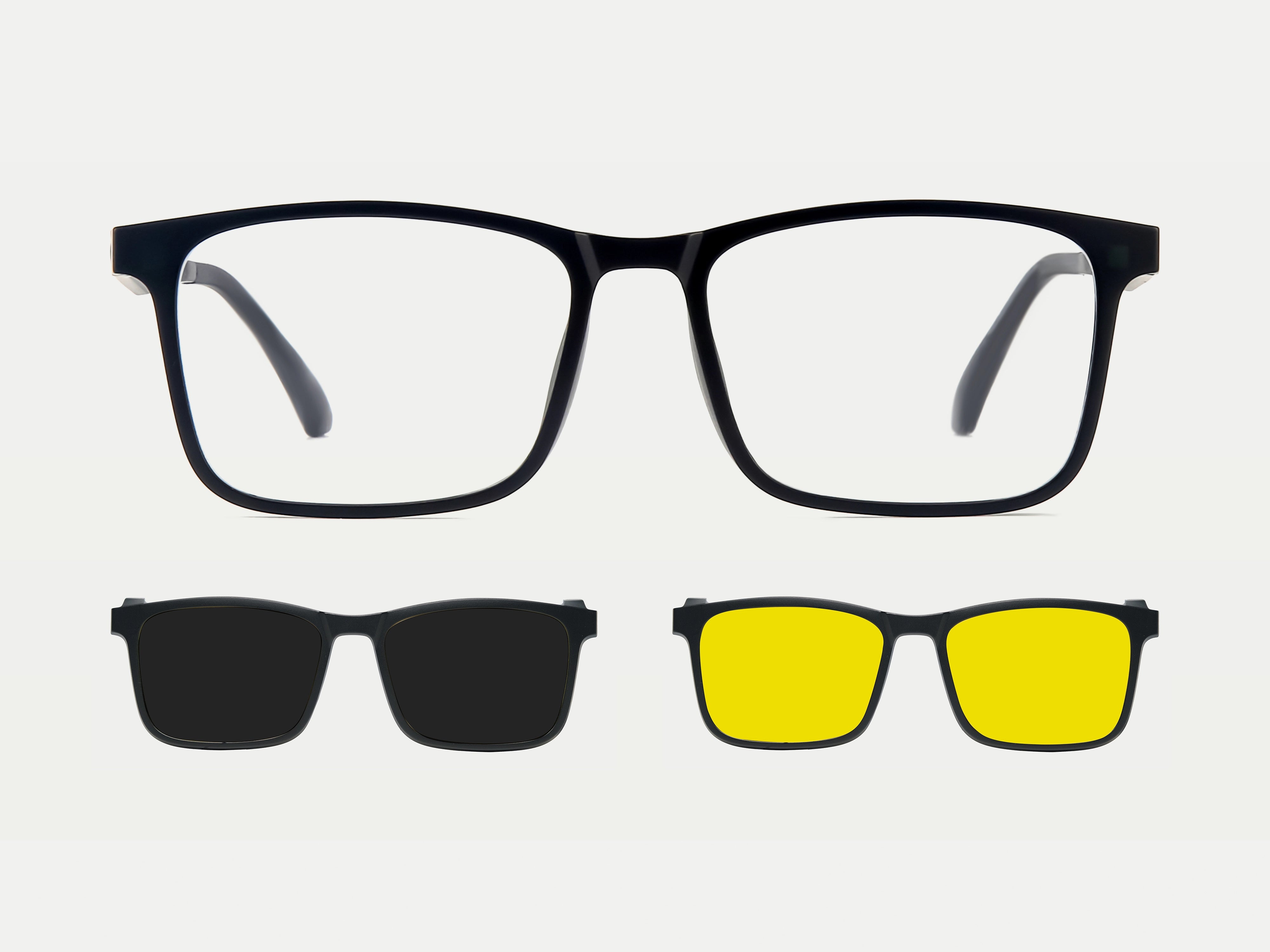 ZanyLen TR90 Rectangle Magnetic Flip-up Clip-on Eyeglasses