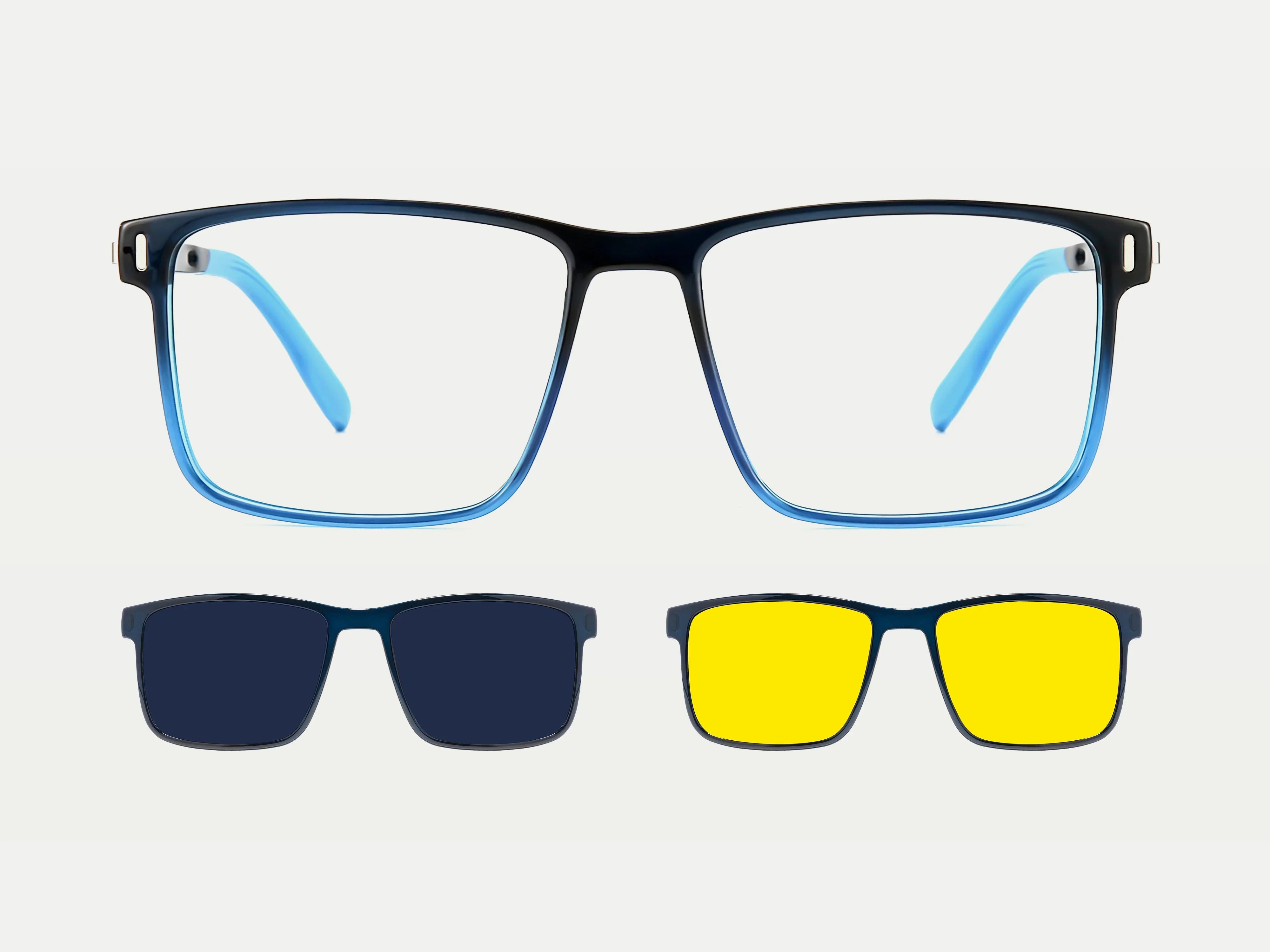 Colt TR90 Rectangle Sporty Magnetic Clip-on Eyeglasses