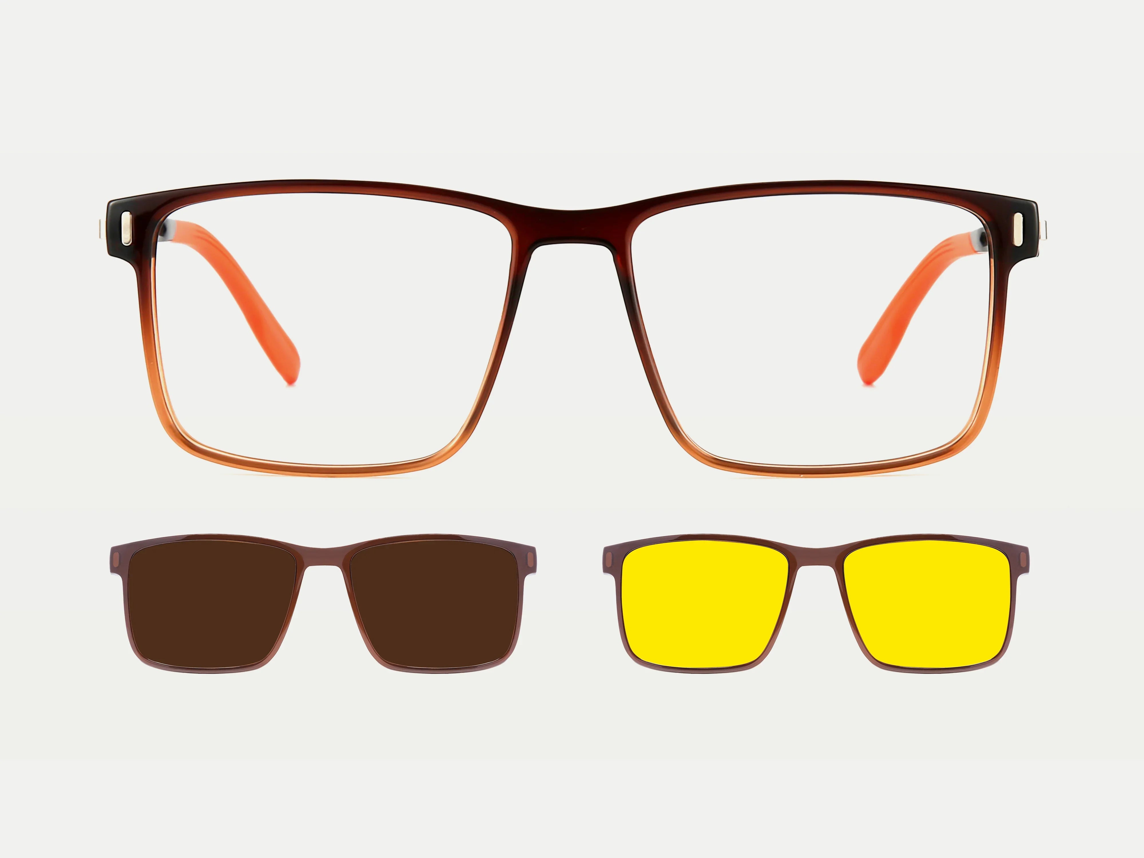 Colt TR90 Rectangle Sporty Magnetic Clip-on Eyeglasses