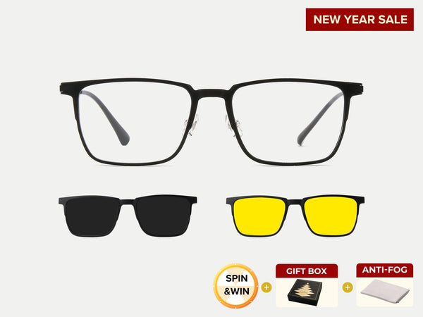 ZanyLen New Arrivals Dalton Men Magnetic Clip-on Eyeglass