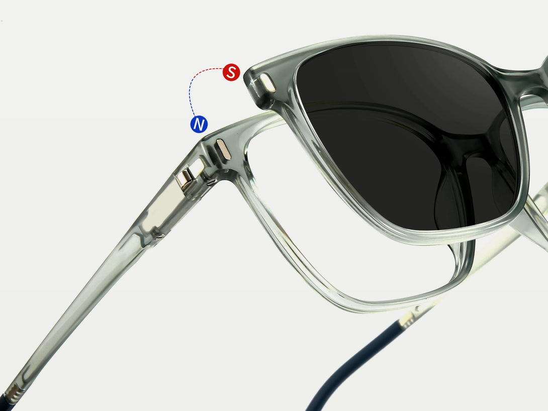 Morgan | Small-sized Magnetic Clip-on Eyeglasses Sunglasses | ZanyLen New