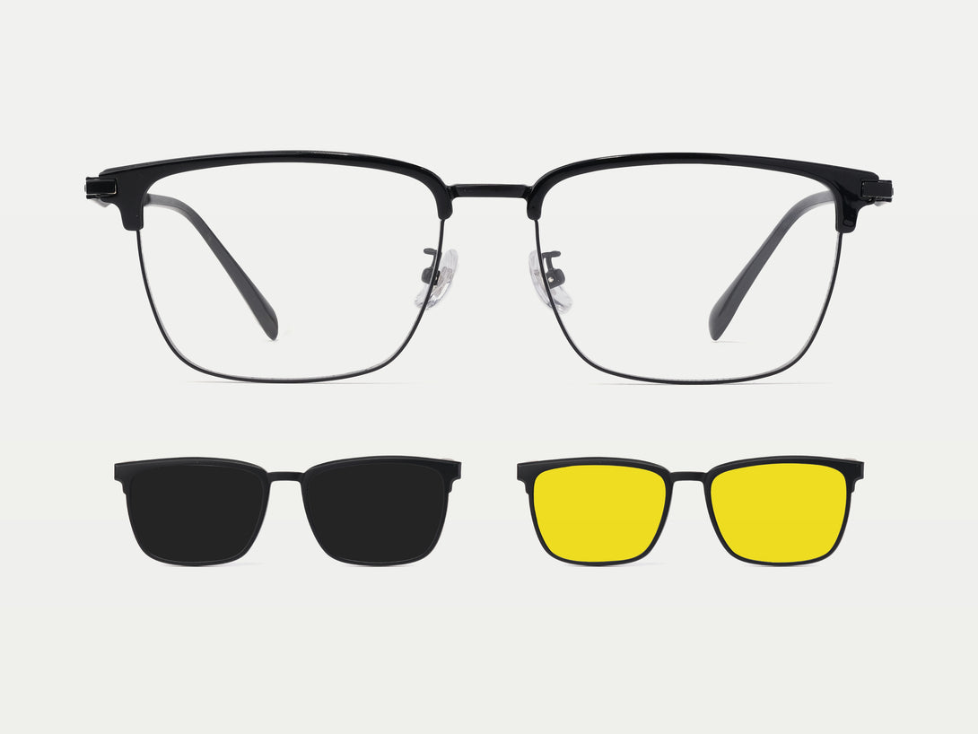 Duncan | Extra Large Flip-up Magnetic Clip-on Eyeglasses Sunglasses | ZanyLen New