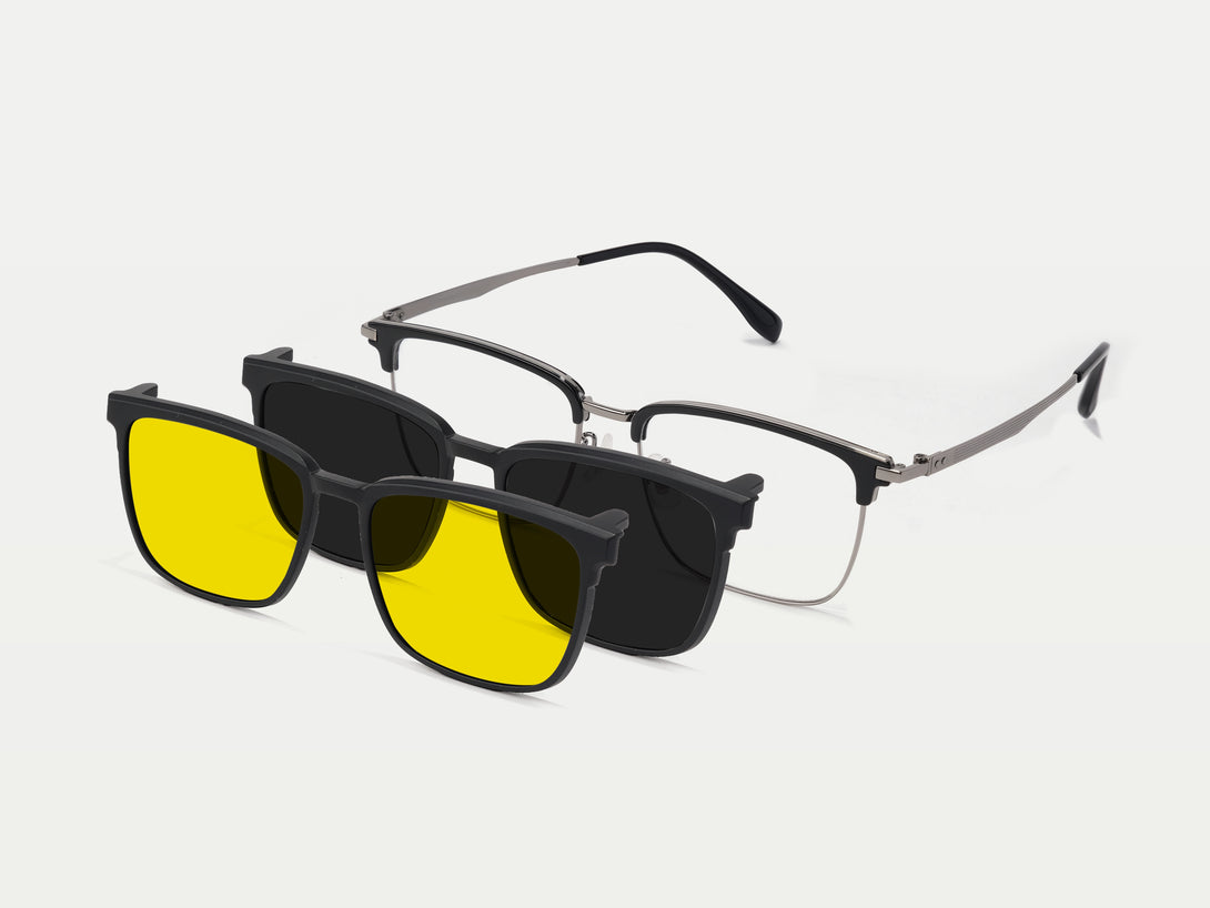 Duncan | Extra Large Flip-up Magnetic Clip-on Eyeglasses Sunglasses | ZanyLen New