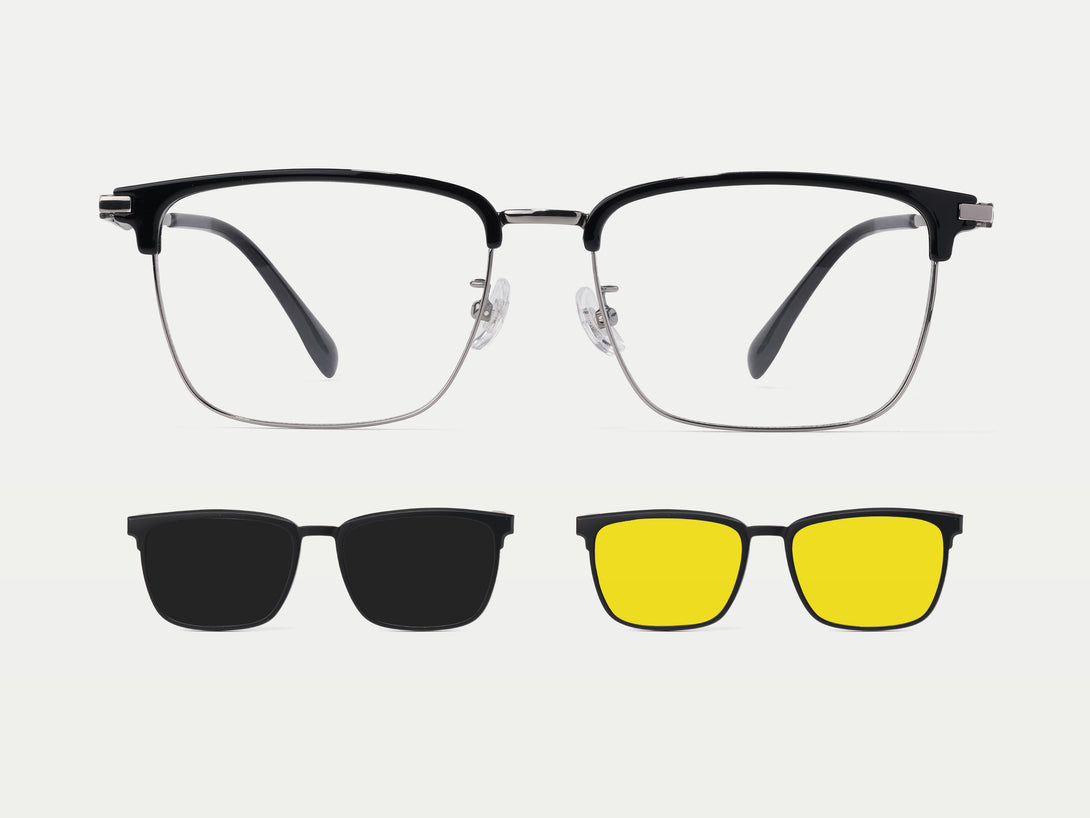 Duncan | Extra Large Flip-up Magnetic Clip-on Eyeglasses Sunglasses | ZanyLen New