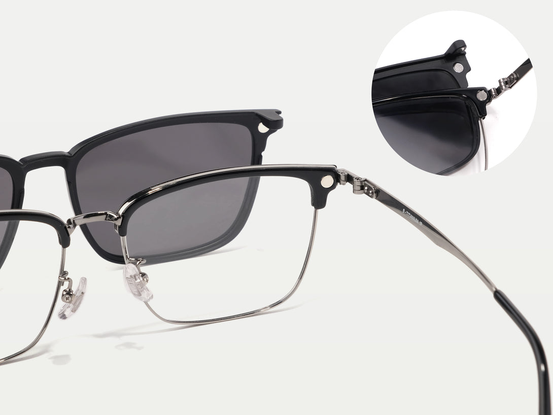 Duncan | Extra Large Flip-up Magnetic Clip-on Eyeglasses Sunglasses | ZanyLen New