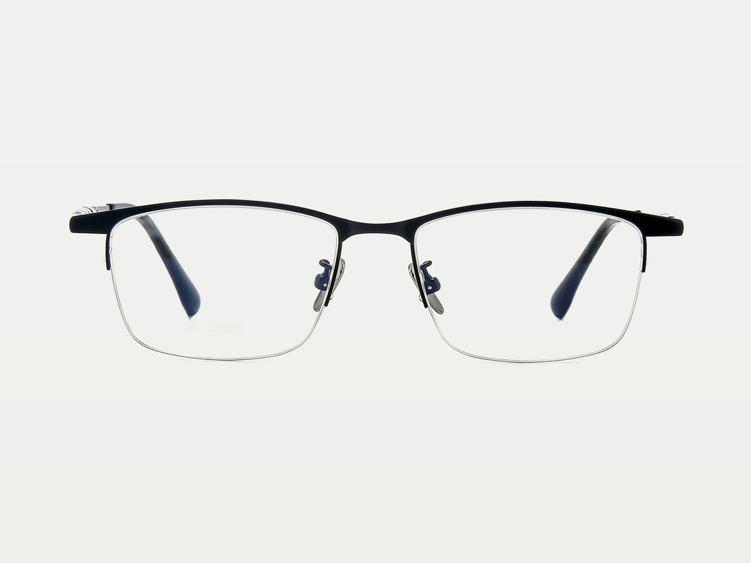 Elmer | Semi-rimless Browline Flexible Titanium Eyeglasses | ZanyLen Fall New Arrival