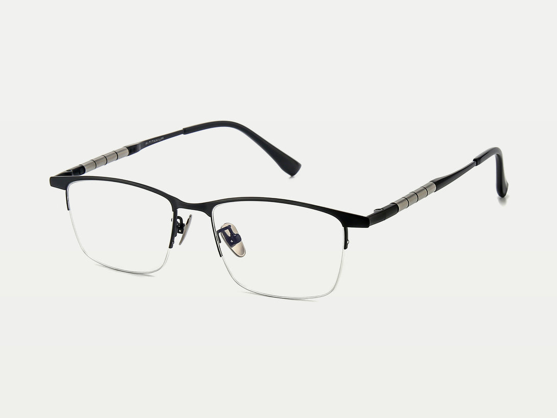 Elmer | Semi-rimless Browline Flexible Titanium Eyeglasses | ZanyLen Fall New Arrival