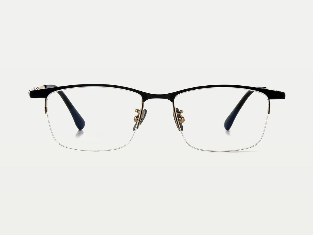 Elmer | Semi-rimless Browline Flexible Titanium Eyeglasses | ZanyLen Fall New Arrival