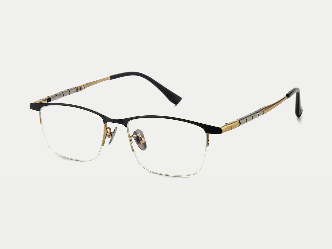 Elmer | Semi-rimless Browline Flexible Titanium Eyeglasses | ZanyLen Fall New Arrival