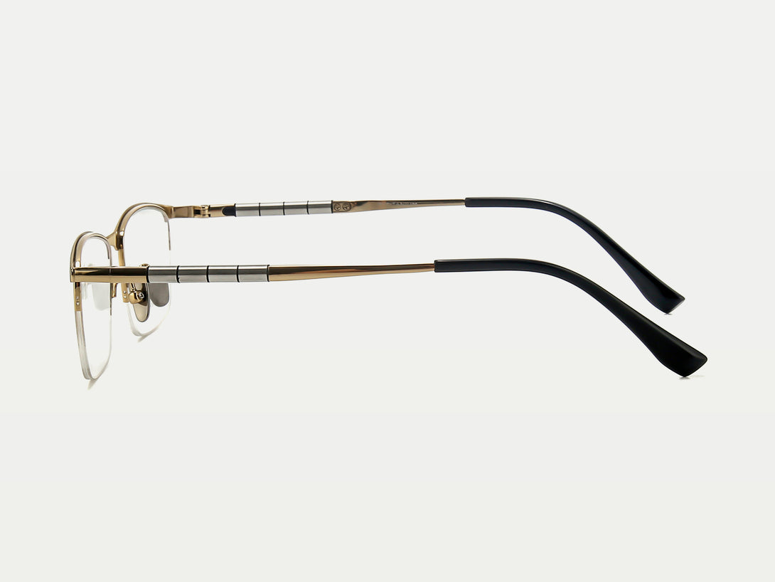 Elmer | Semi-rimless Browline Flexible Titanium Eyeglasses | ZanyLen Fall New Arrival