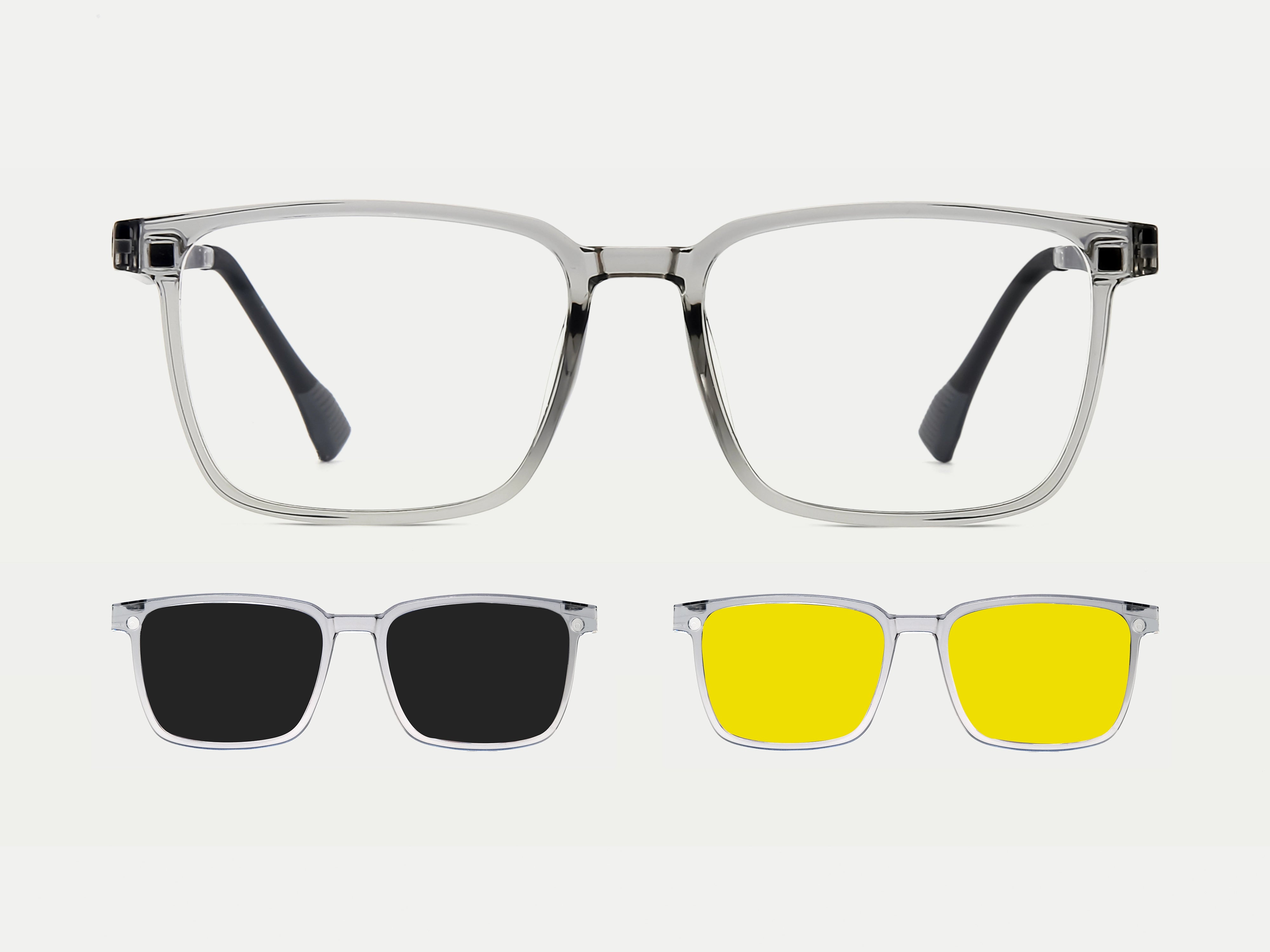 TR90 Rectangle Ford Magnetic Flip-up Clip-on Eyeglasses