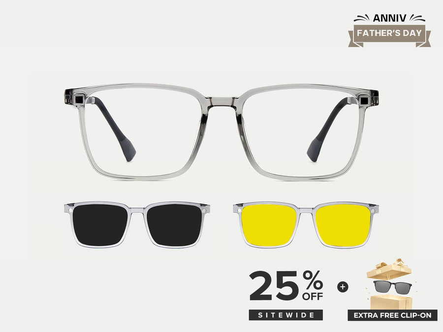 TR90 Rectangle Ford Magnetic Flip-up Clip-on Eyeglasses