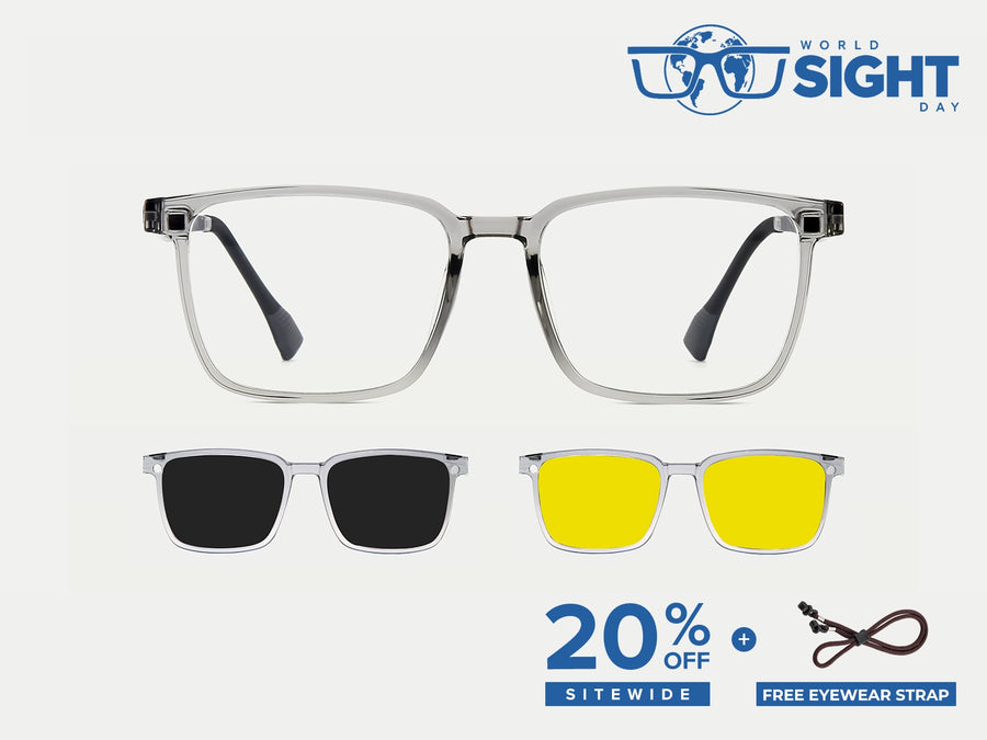 アンドン TR90 Rectangle Ford Magnetic Flip-up Clip-on Eyeglasses