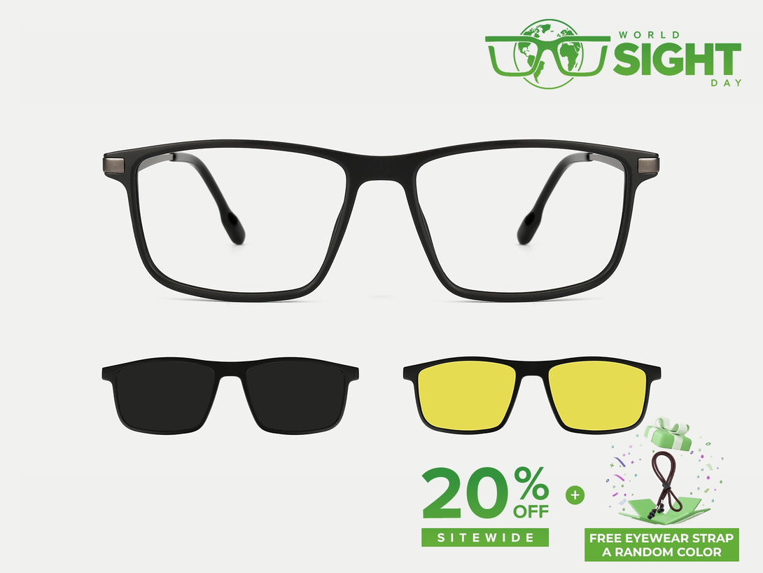 ZanyLen 180-degree Flex Spring Hinge Magnetic Clip-on Sunglasses