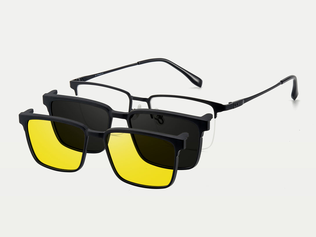 Gavin | Magnetic Flip-up Clip-on Eyeglasses Sunglasses | ZanyLen New