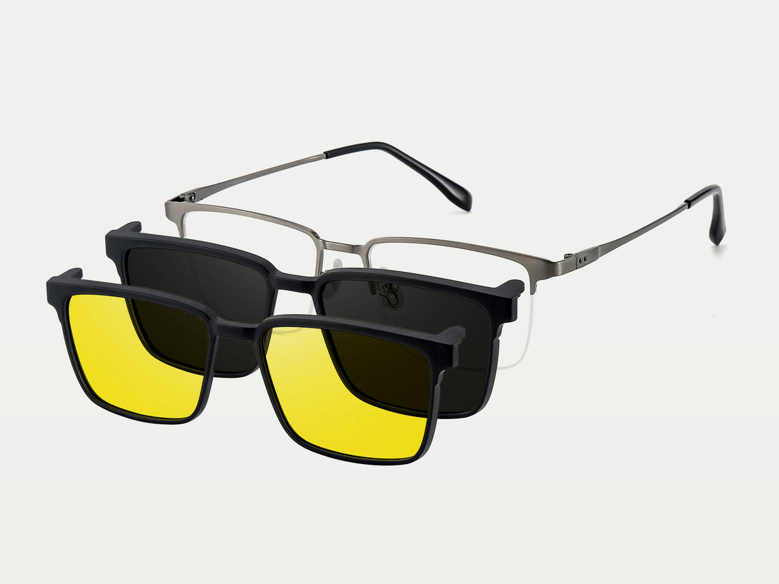 Gavin | Magnetic Flip-up Clip-on Eyeglasses Sunglasses | ZanyLen New