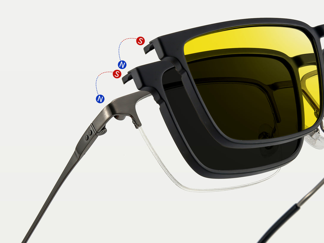 Gavin | Magnetic Flip-up Clip-on Eyeglasses Sunglasses | ZanyLen New