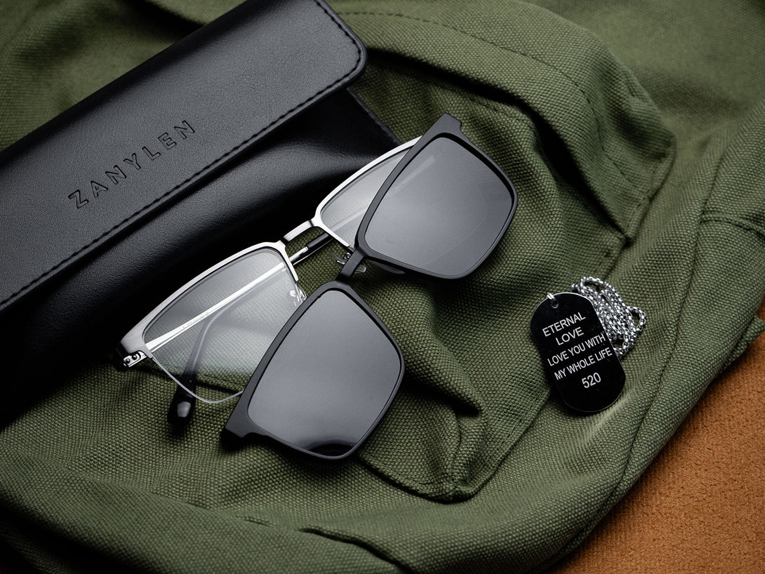 Gavin | Magnetic Flip-up Clip-on Eyeglasses Sunglasses | ZanyLen New