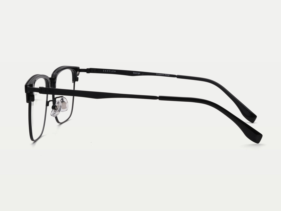 サングラス/メガネ UP+N GLASSES[CLEAR LENS] Flip-up Titanium Acetate Browline Rectangle Magnetic Clip-on