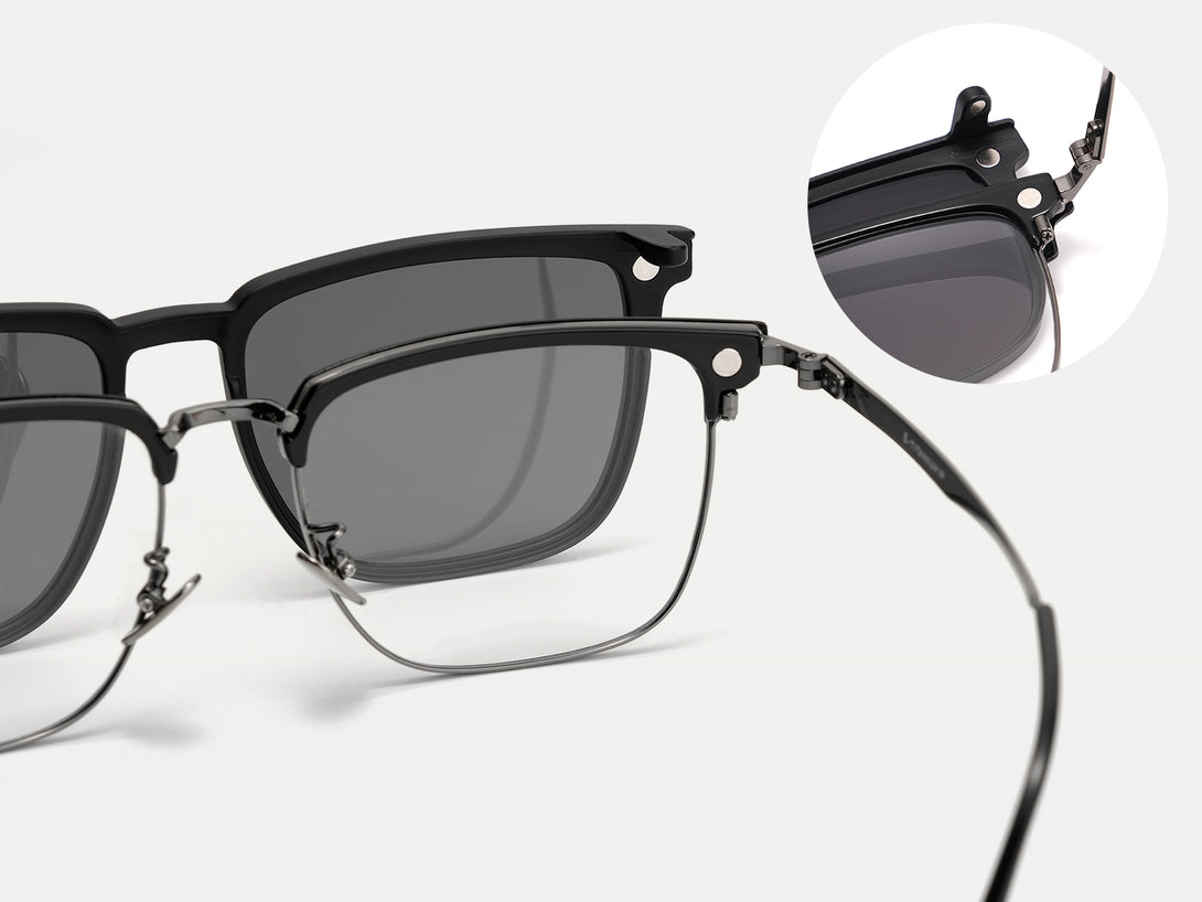 George | Browline Flip-up Magnetic Clip-on Glasses | ZanyLen New Arrival 2024