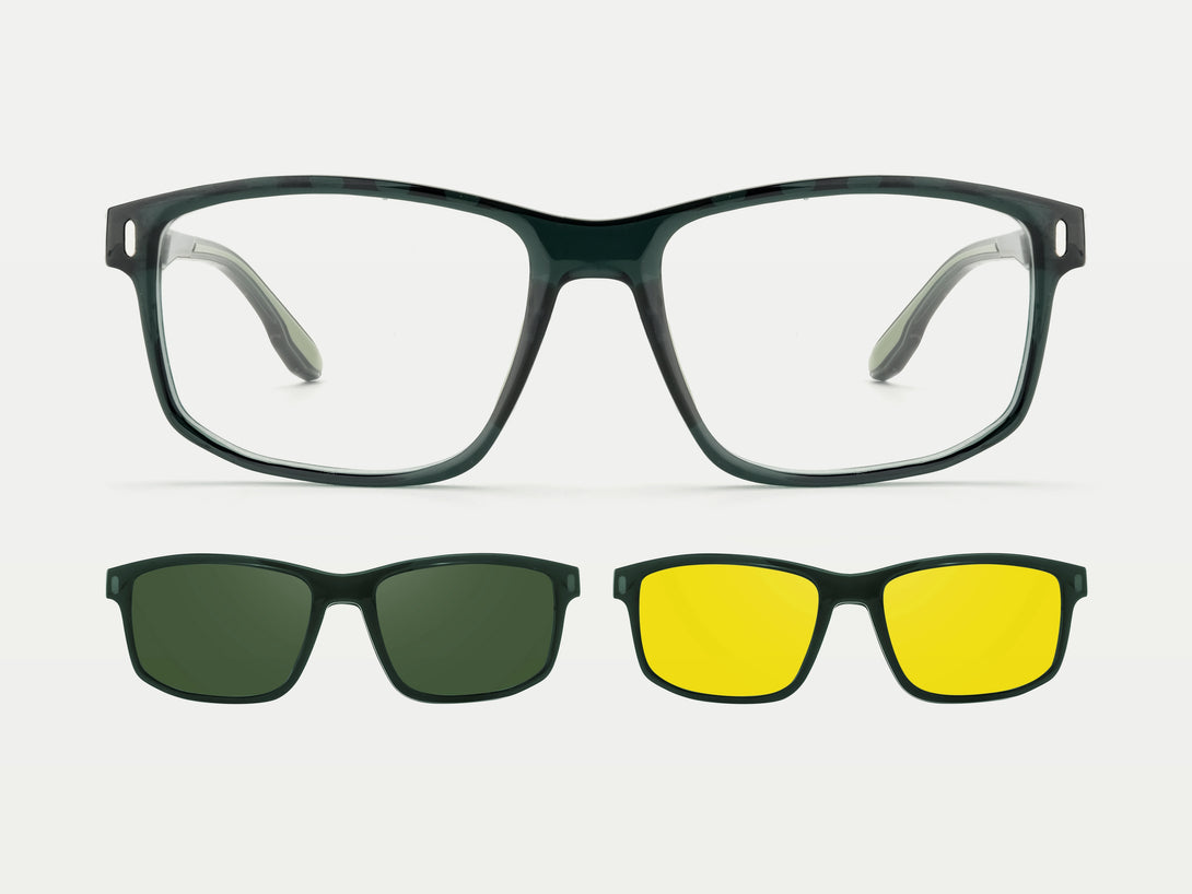 鏡 ea ZanyLen TR90 Rectangle Sporty Magnetic Clip-on Eyeglasses