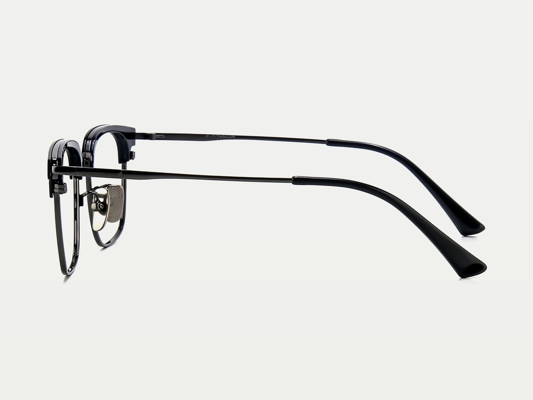 Edward | Leisure Acetate Browline And Titanium Wire Eyeglasses