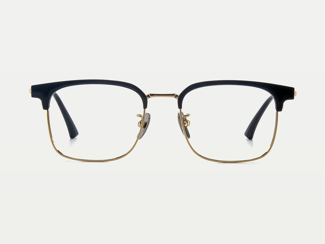 Edward | Leisure Acetate Browline And Titanium Wire Eyeglasses